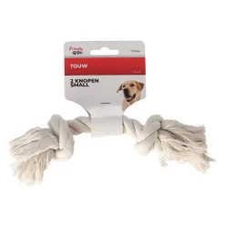 Friendly Pet Hondenspeelgoed>Touw hond wit 2 knopen small