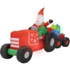 O'malley Kerstdecoratie>Tractor met cadeau opblaasbaar 270 cm