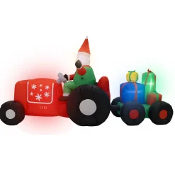 O'malley Kerstdecoratie>Tractor met cadeau opblaasbaar 270 cm