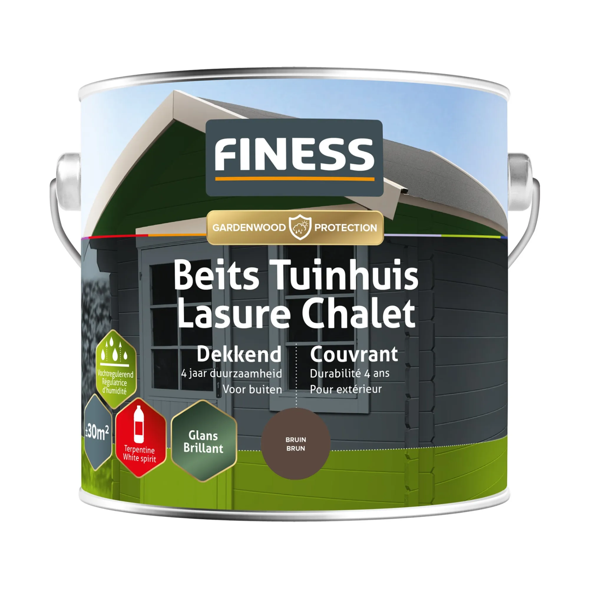 Finess Beits En Vernis>Tuinbeits DK bruin 2505 2.5L