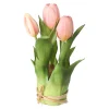 Kunstplanten En Kunstbloemen>Tulp bosje licht roze 20 cm