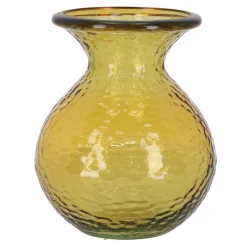 Natural Collections Vazen En Potten>Vaas glas recycle 18 cm geel