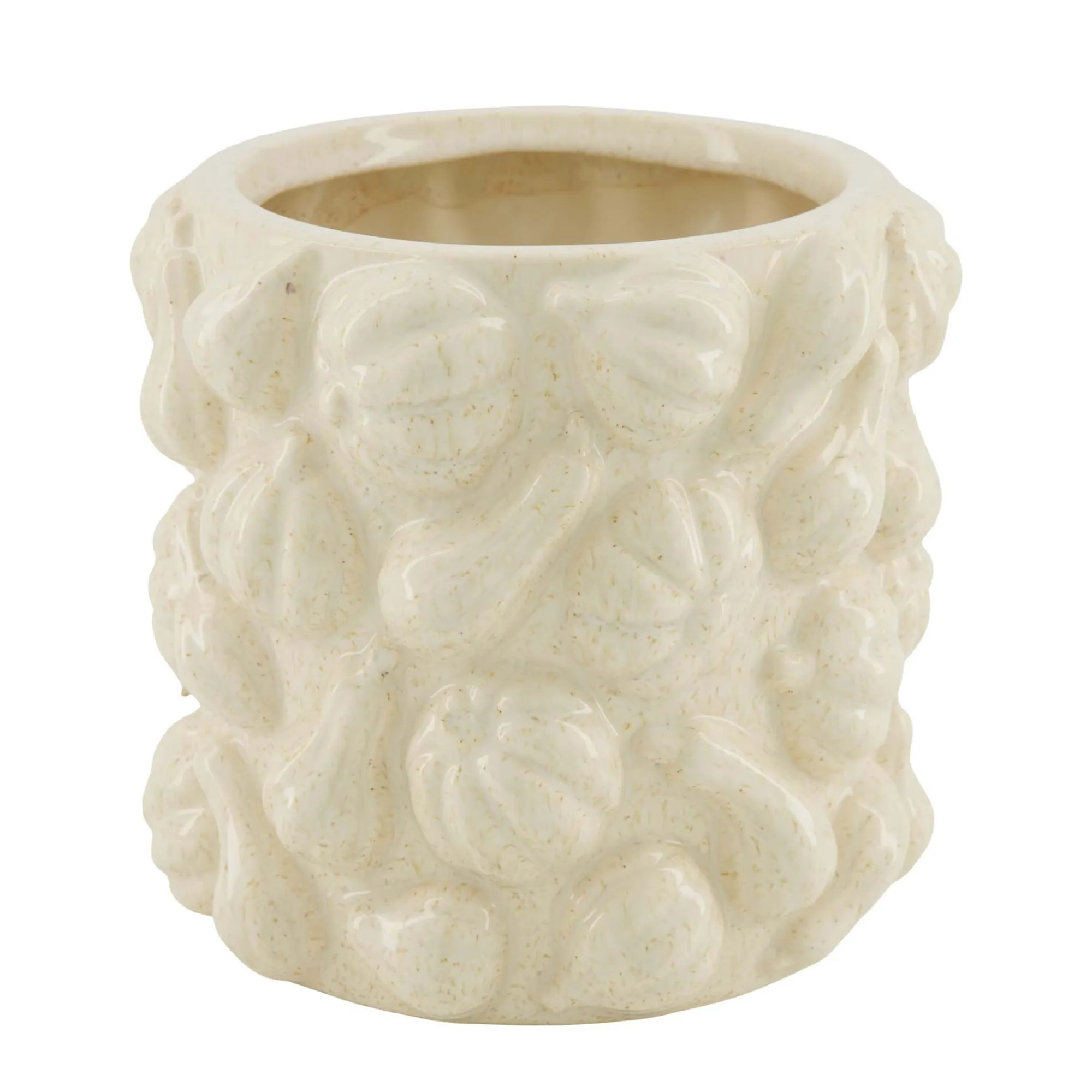 Natural Collections Vazen En Potten>Vaas pompoen wit 18x17cm