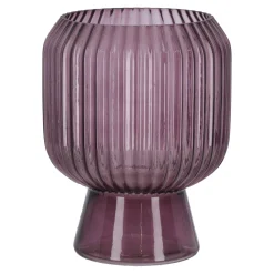 Vazen En Potten>Vaas van glas, 19 cm roze, 2 assorti