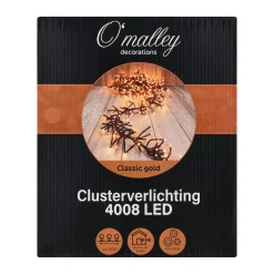 O'malley Kerstverlichting>Verlichting cluster 4008 LED classic gold