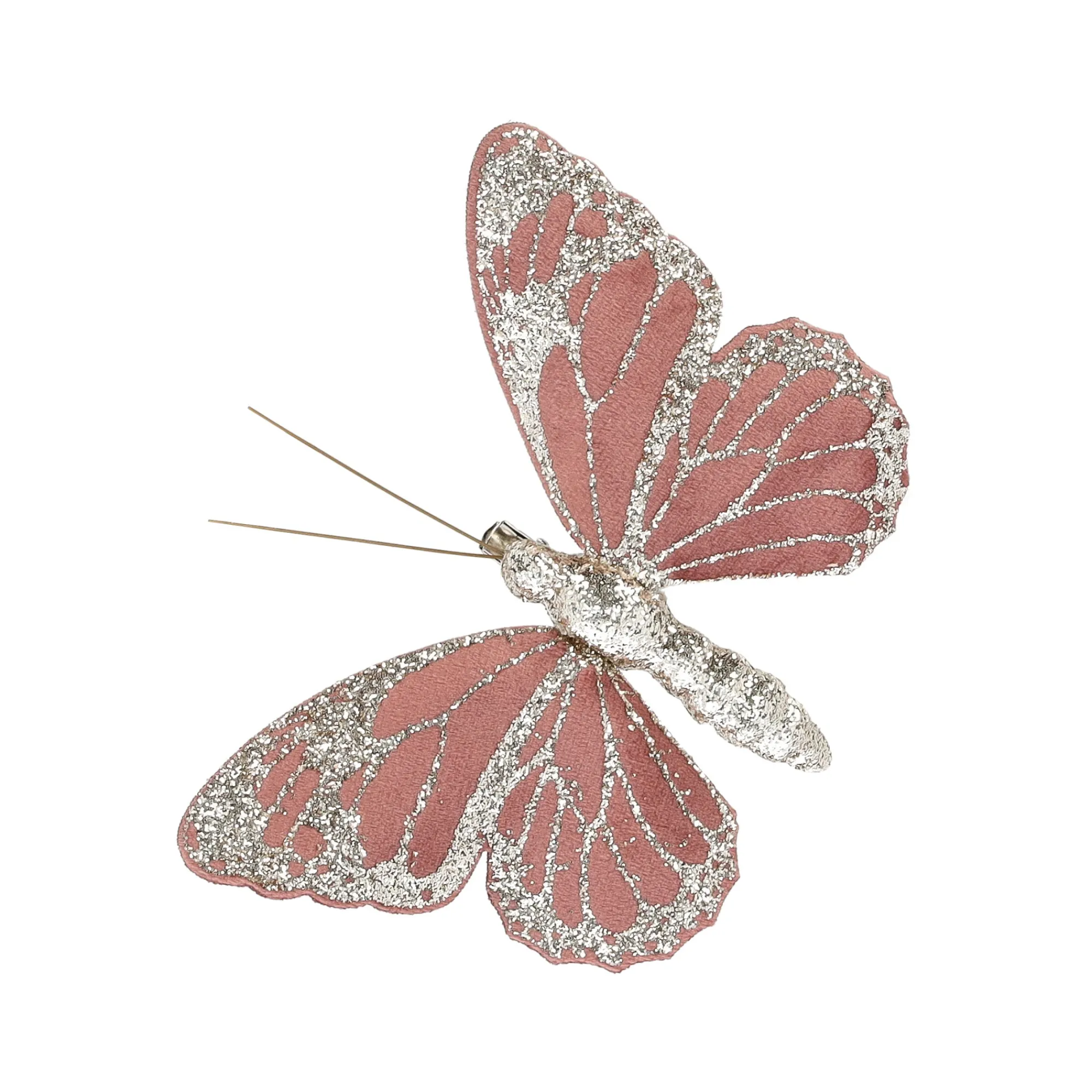 Woondecoratie|Kerstdecoratie>Vlinder donkerroze 9x12cm