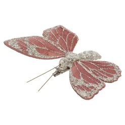 Woondecoratie|Kerstdecoratie>Vlinder donkerroze 9x12cm