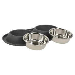 Friendly Pet Drink- En Voerbak Hond>Voerbak duo rond Grafa 2x500ml d.grijs FP