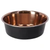 Friendly Pet Drink- En Voerbak Hond>Voerbak Ezra rvs zwart/koper D21cm 1800ml FP