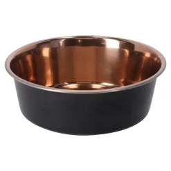 Friendly Pet Drink- En Voerbak Hond>Voerbak Ezra rvs zwart/koper D21cm 1800ml FP