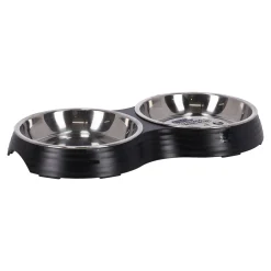 Friendly Pet Voerbak Kat>Voerbak kat duo ribbel zwart 2x160