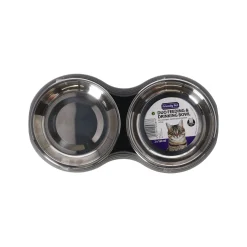 Friendly Pet Voerbak Kat>Voerbak kat duo ribbel zwart 2x160