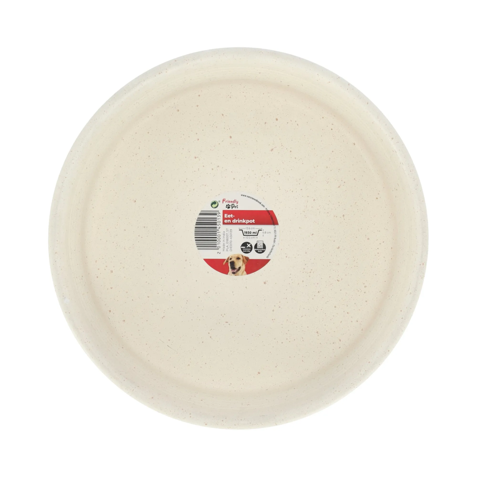 Friendly Pet Drink- En Voerbak Hond>Voerbak rond Ligna XL 1930ml wit FP