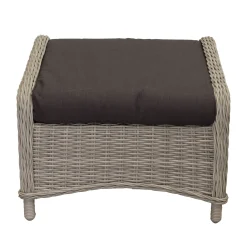 Bois le Duc Tuinbanken>Voetenbank Carlo white grey met kussen