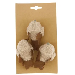 Natural Collections Woondecoratie>Vogel op clip bruin 3st