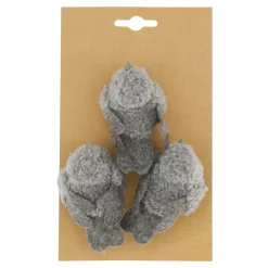 Natural Collections Woondecoratie>Vogel op clip grijs 3st