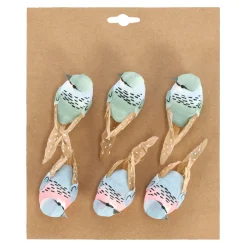 Woondecoratie|Kerstdecoratie>Vogel op clip groen blauw 6st