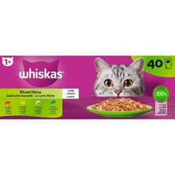Whiskas Kattenvoer>1+ natvoer mix 40 stuks