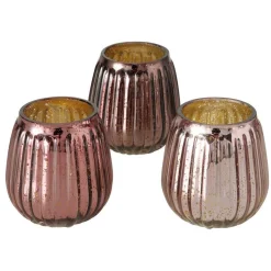 Boltze home Tuindecoratie>Windlicht Alisa roze 9 cm 3 assorti