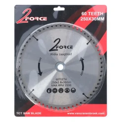 2-Force Toebehoren Elektrisch Gereedschap>Zaagblad Ø250 mm 30as 60T