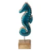 Natural Collections Woondecoratie>Zeepaard op voet 18 cm blauw