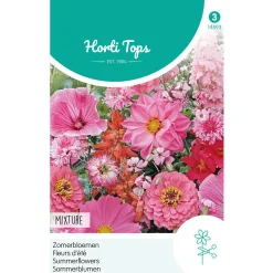 Horti Tops Moestuin>Zomerbloemen roze en rode tinten