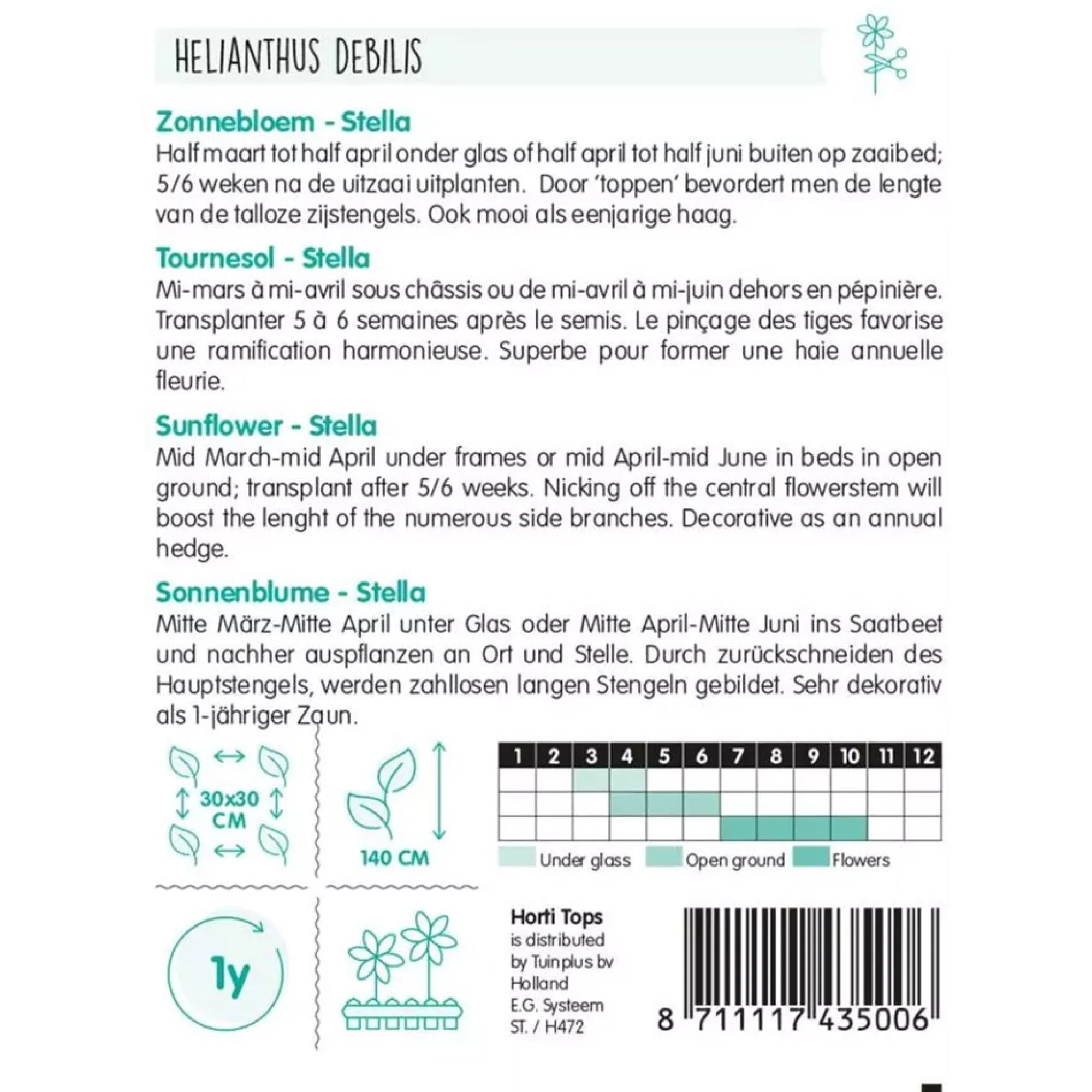 Horti Tops Moestuin>Zonnebloem Stella